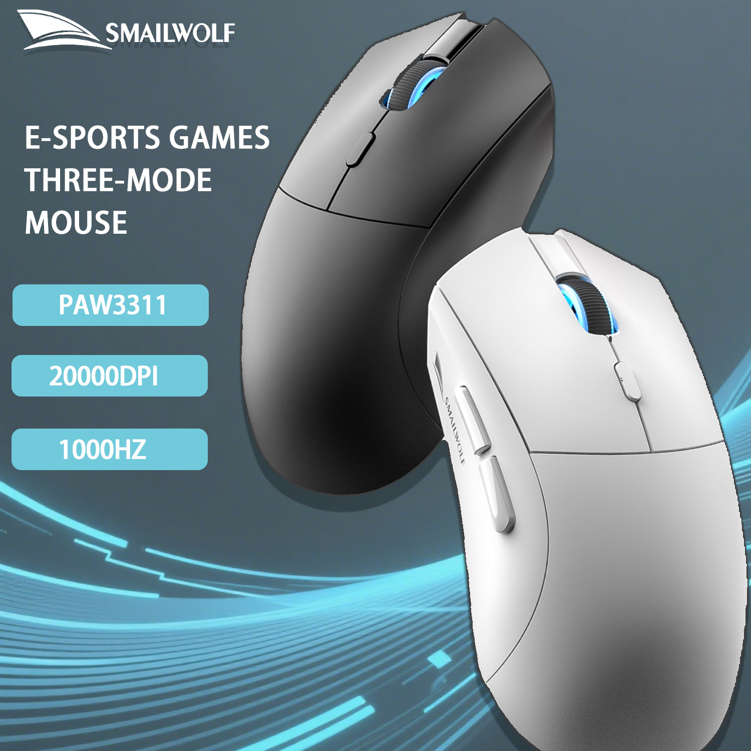 Esports Gaming Mouse Wireless - SMAILWOLF RS7 ماوس ألعاب رياضي إلكتروني
