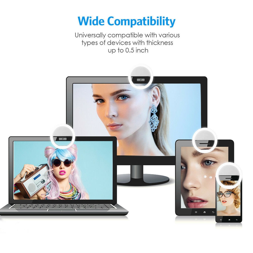كابل شحن USB مع إضاءة حلقية LE - مراجعة Webcam Ring Light وسعره