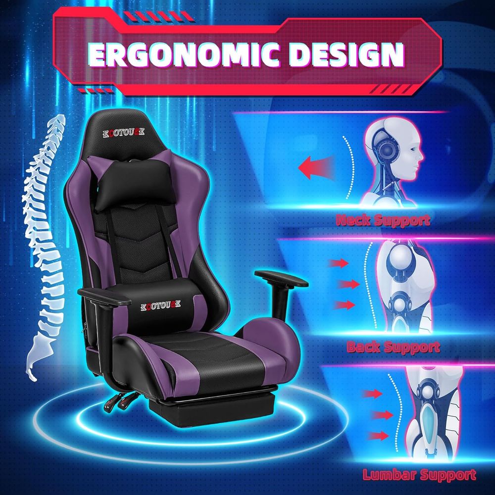 كرسي ألعاب بتصميم سباقي مع مسن - مراجعة Gaming & Esports District وسعره