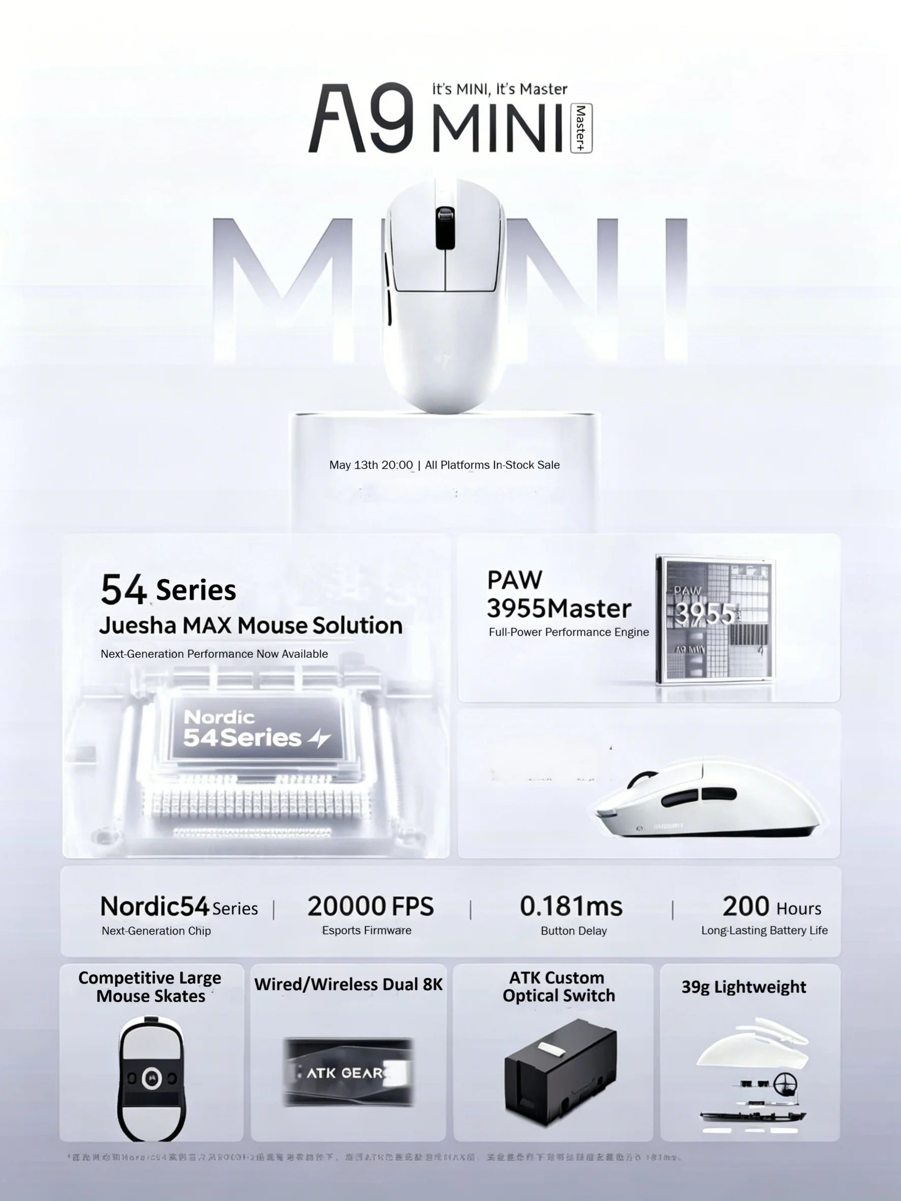 فأرة ألعاب لاسلكية ATK A9 Mini - مراجعة Esports Gaming Mouse Wireless وسعره