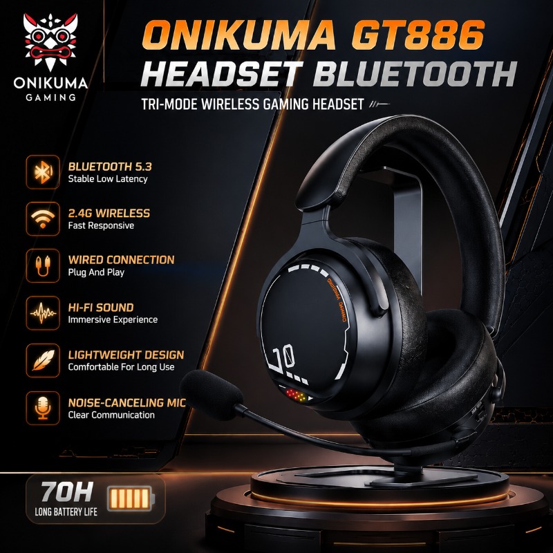 سماعة ألعاب ONIKUMA GT886 ثلاث - مراجعة Esports Gaming Headset وسعره