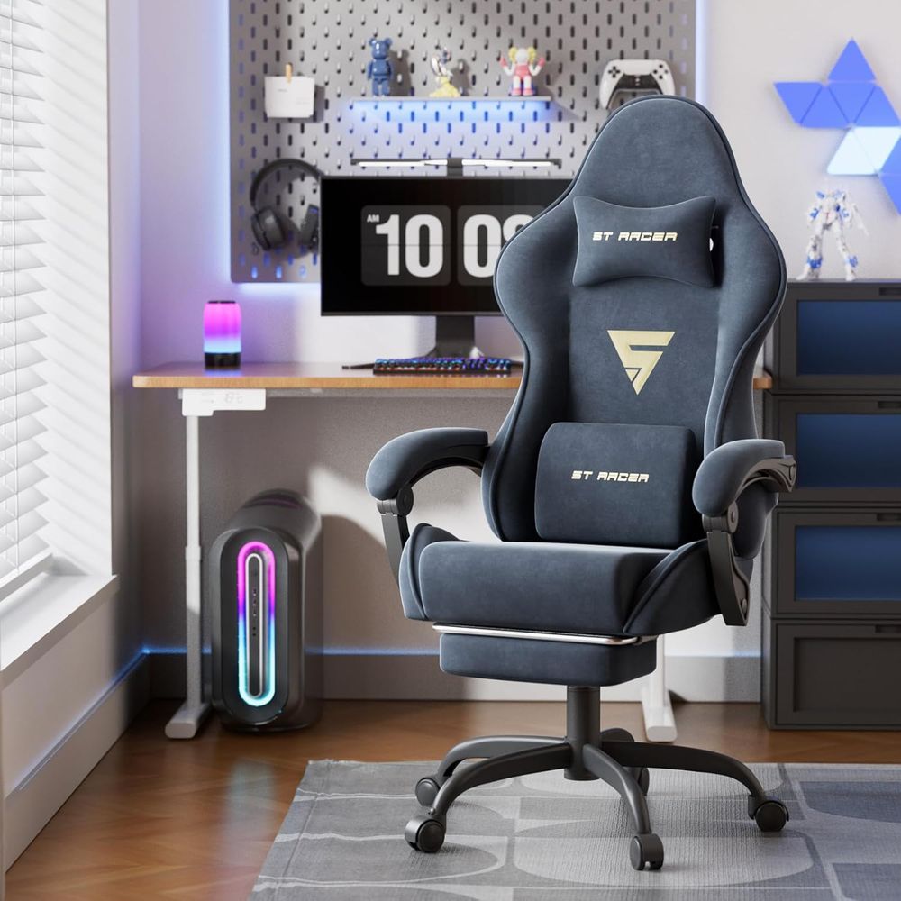 كرسي ألعاب مريح مع مسند للقدمي - مراجعة Gaming & Esports District وسعره